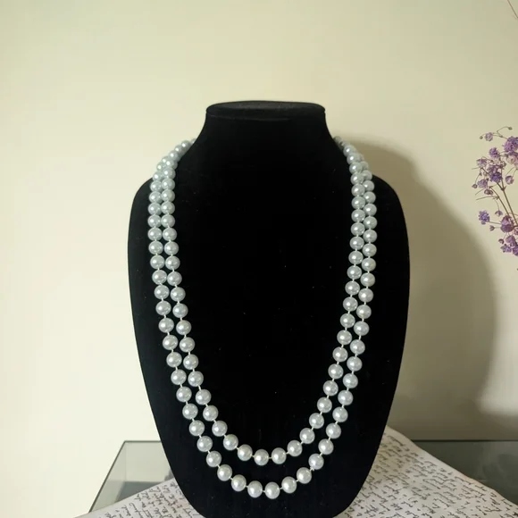 Vintage Blue Pearl Necklace - Picture 9 of 10